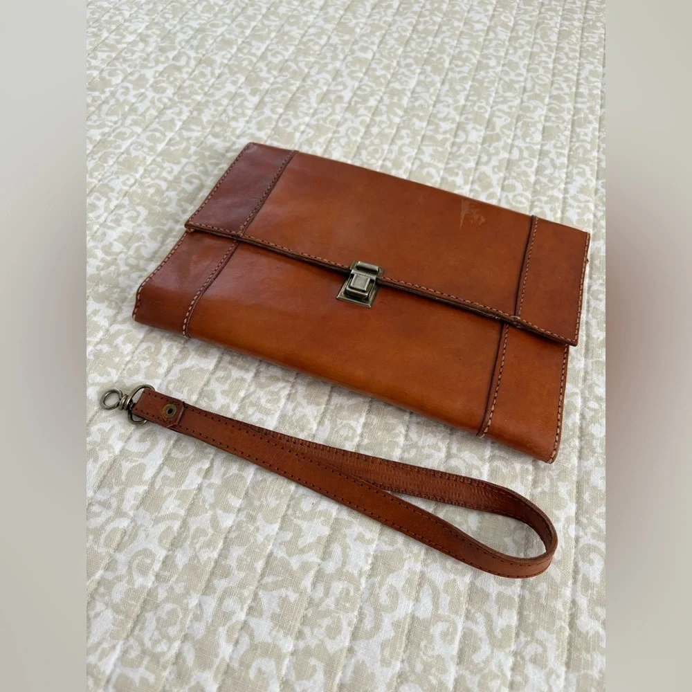 Vintage Genuine Leather Convertible Clutch Wallet Wristlet | Handmade Artisan - Picture 2 of 16